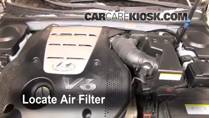 2007 Hyundai Azera SE 3.8L V6 Filtre à air (moteur) Changement